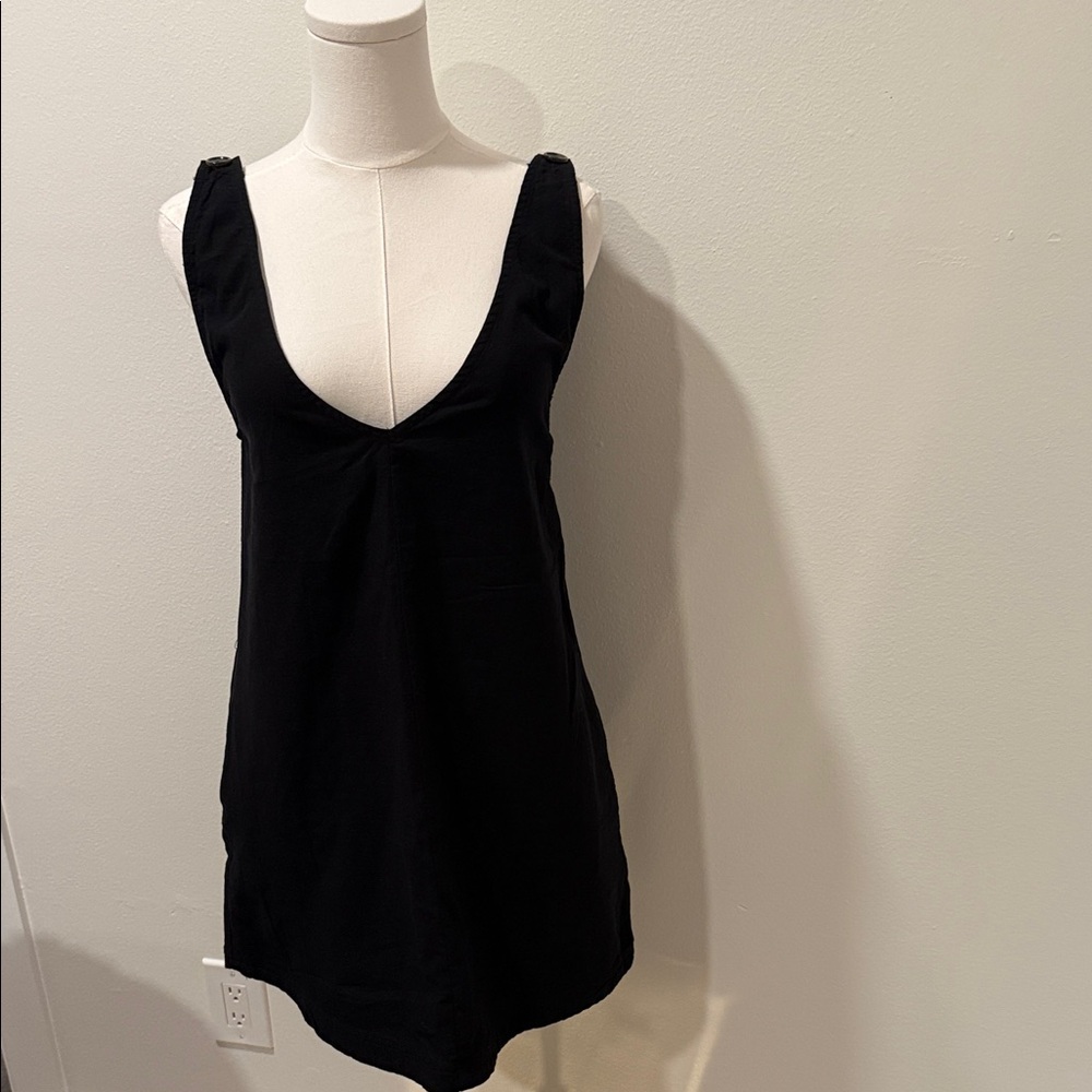 Rusty Black Open Back Mini Dress NWT Size M Cotton Dazzle Dress